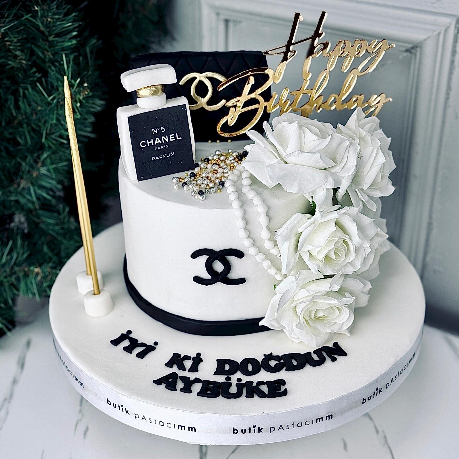 Özel Çanta Çiçekli Pasta