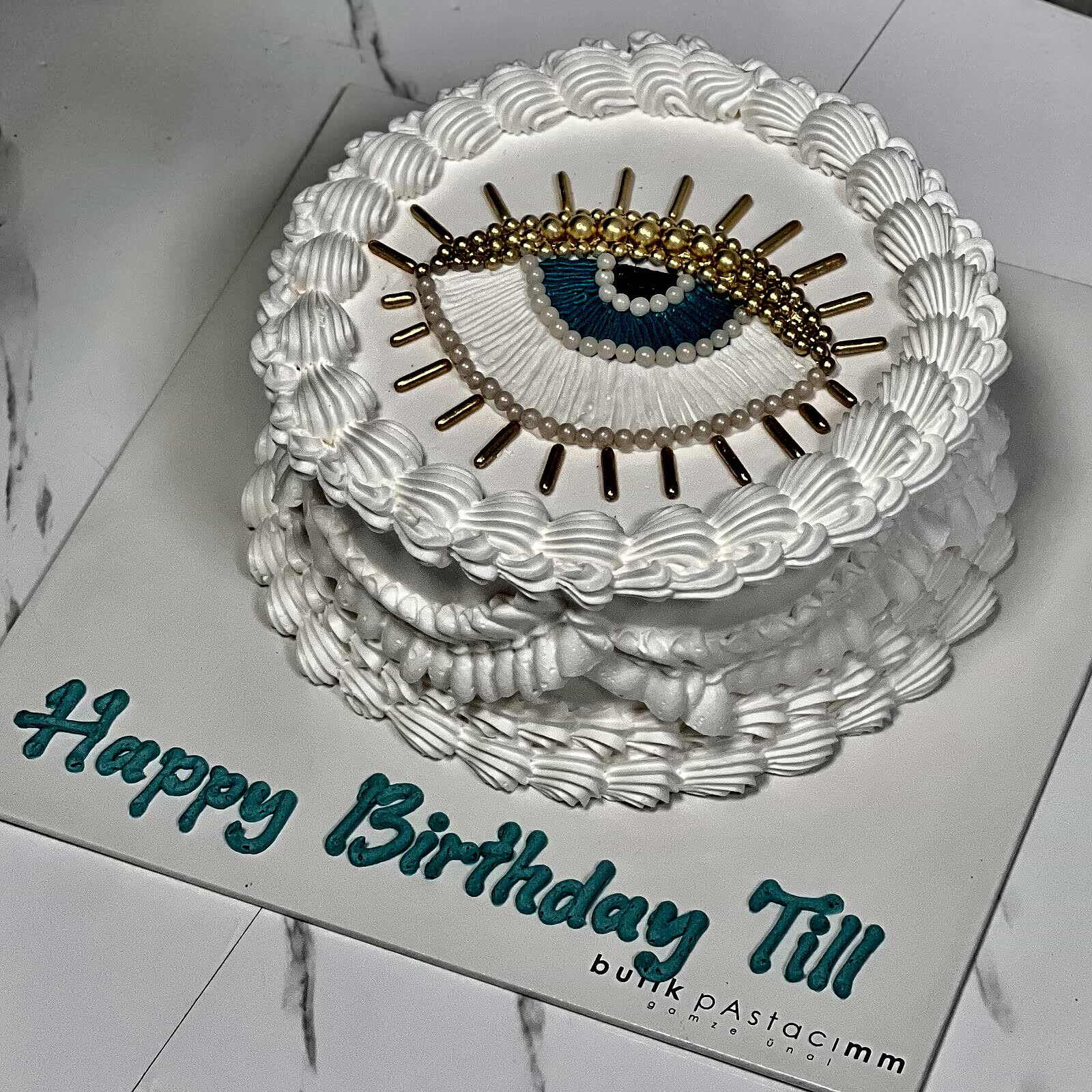 Nazar Göz Çizimli Retro Pasta 3