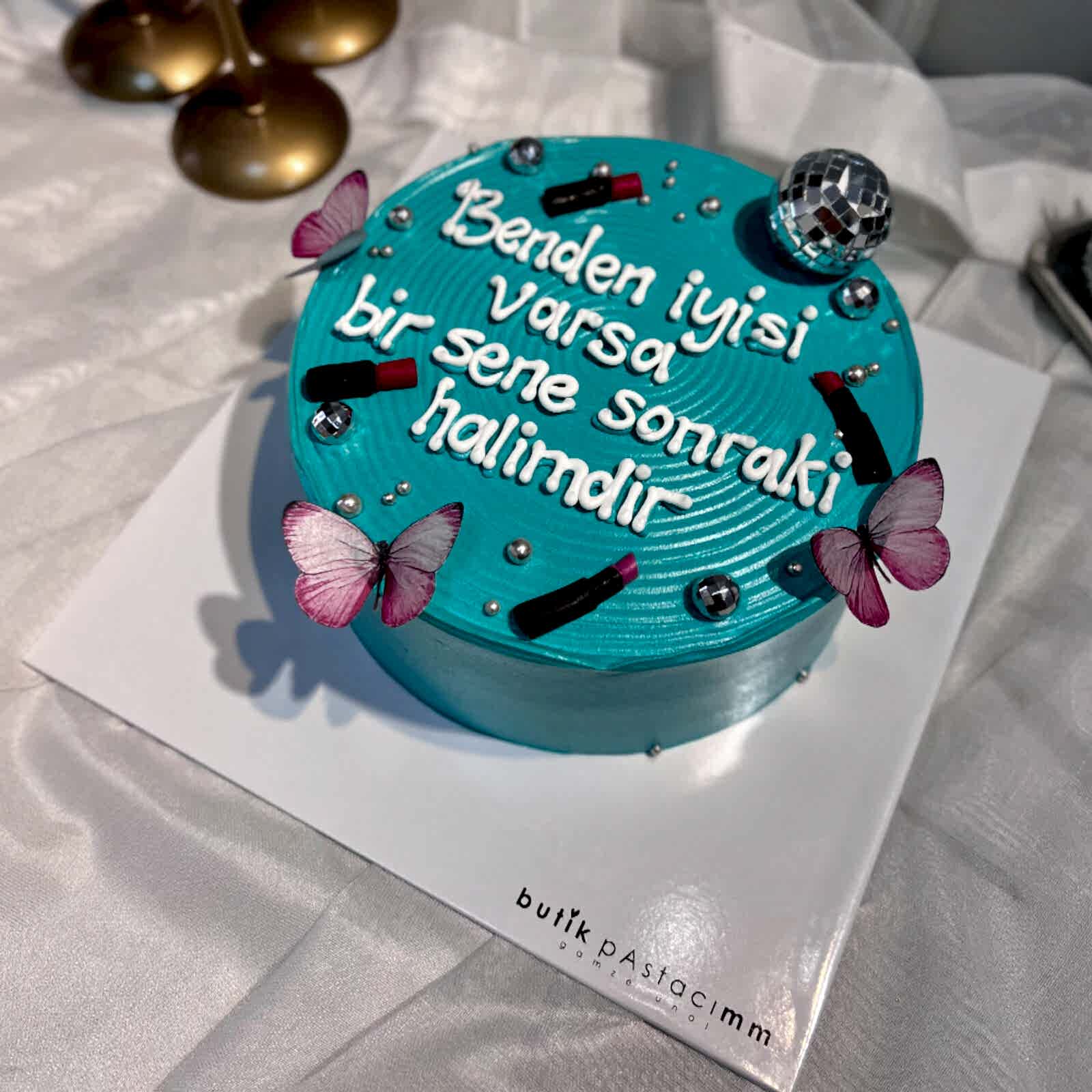 Ruj ve Disco Toplu Yazılı Pasta