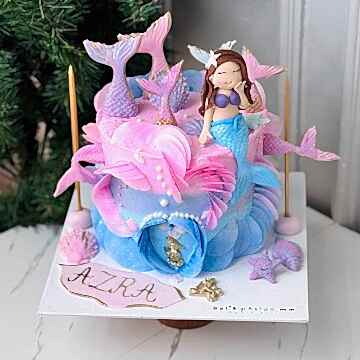 Deniz Kızı Figürlü Çocuk Pastası