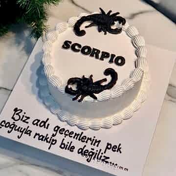 Akrep Burcu Yazılı Pasta