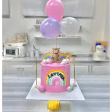 Ayıcıklı Balonlu Çocuk Pastası