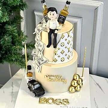 Big Boss Şişe Detaylı Erkek Pastası