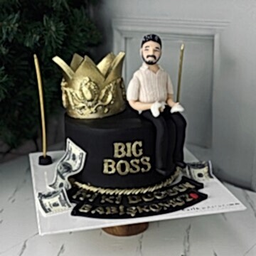 Big Boss Taçlı Figürlü Pasta
