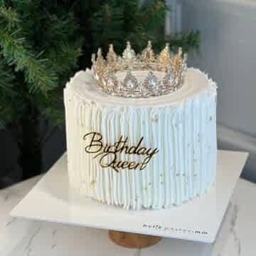 Birthday Queen Taçlı Pasta (Simli Pasta Üfleme)