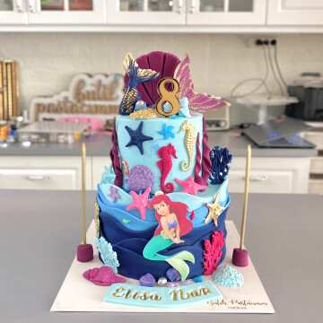 Deniz Kızı Temalı Çocuk Pastası