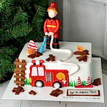Dikdörtgen İtfaiyeci Çocuk Pastası