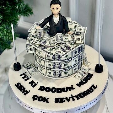 Dolarlı Figürlü Komik Erkek Pastası