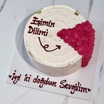 Eşimin Dilimi Yazılı Pasta