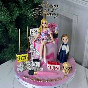 Havalı Anne Çocuk Figürlü Pasta