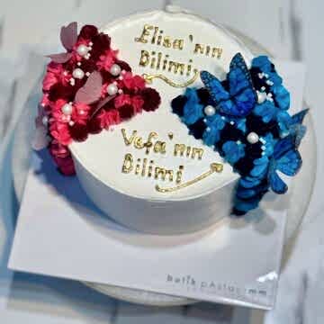 İki Dilimli Yazılı Pasta