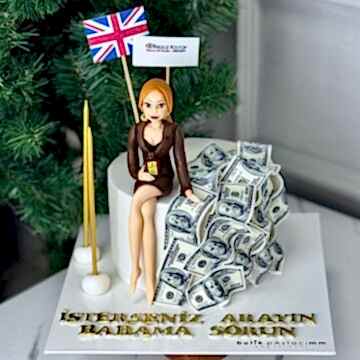 Kişiye Özel Para Dekorlu Pasta