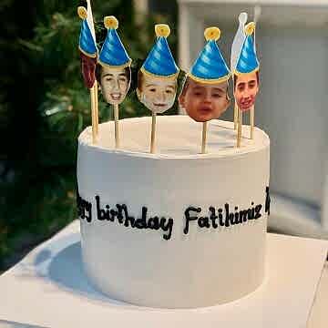 Komik Resimli Yazılı Pasta