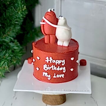 Komik Sevgili Pastası (Kırmızı)