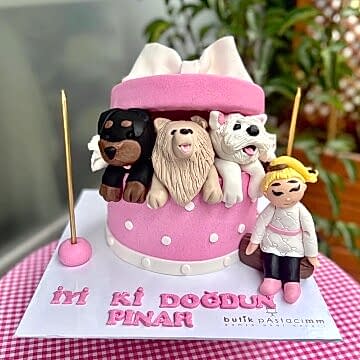 Köpek Tasarımlı Çocuk Pastası