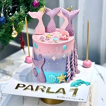 Kremalı Deniz Kızı Çocuk Pastası