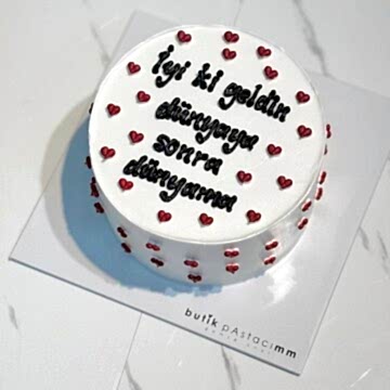 Minik Kalpli Yazılı Pasta