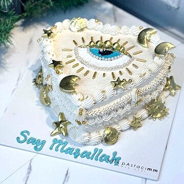 Nazar Göz Çizimli Retro Pasta 4