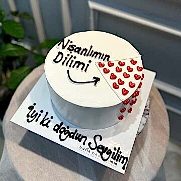 Nişanlımın Dilimi Yazılı Pasta