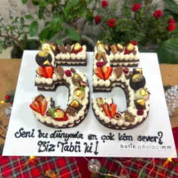 Rakam Detaylı Kurabiye Pasta