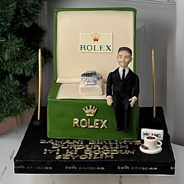 Saat Kutusu Figürlü Tasarım Pasta