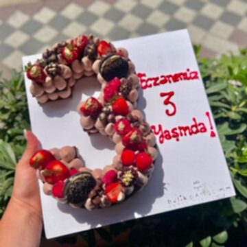 3 Rakamlı Kurabiye Pasta