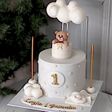 Uçan Balonlu Ayıcık Pasta