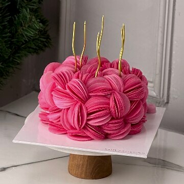 Wafer Paper Cake - Pembe