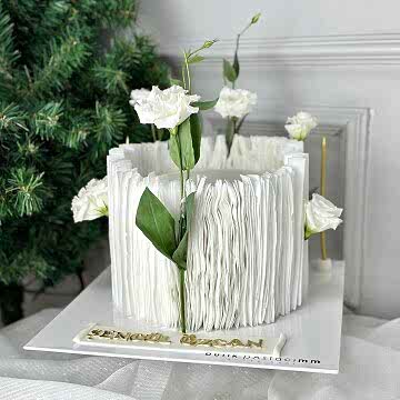 Wafer Paper Özel Tasarım Çiçekli Pasta