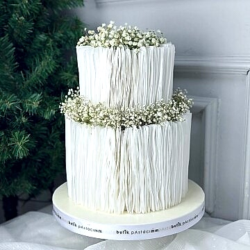 Wafer Paper Tasarımlı Nişan Pastası